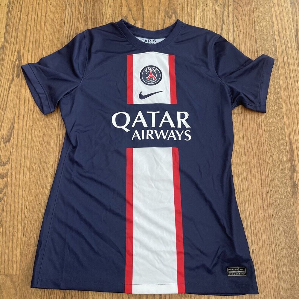 Paris Saint Germain #10 Neymar JR Nike Soccer Blue Jersey Womens Sz Medium